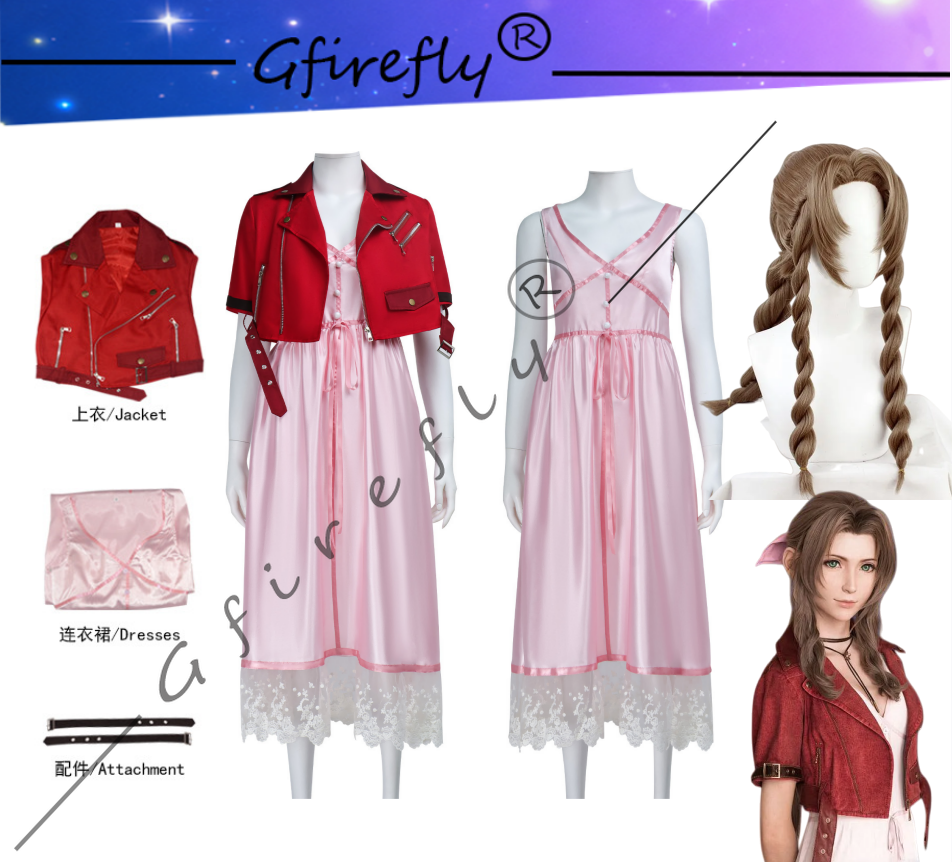 Cosplay Wig Colored - Game Final Fantasy VII Aerith Gainsborough
