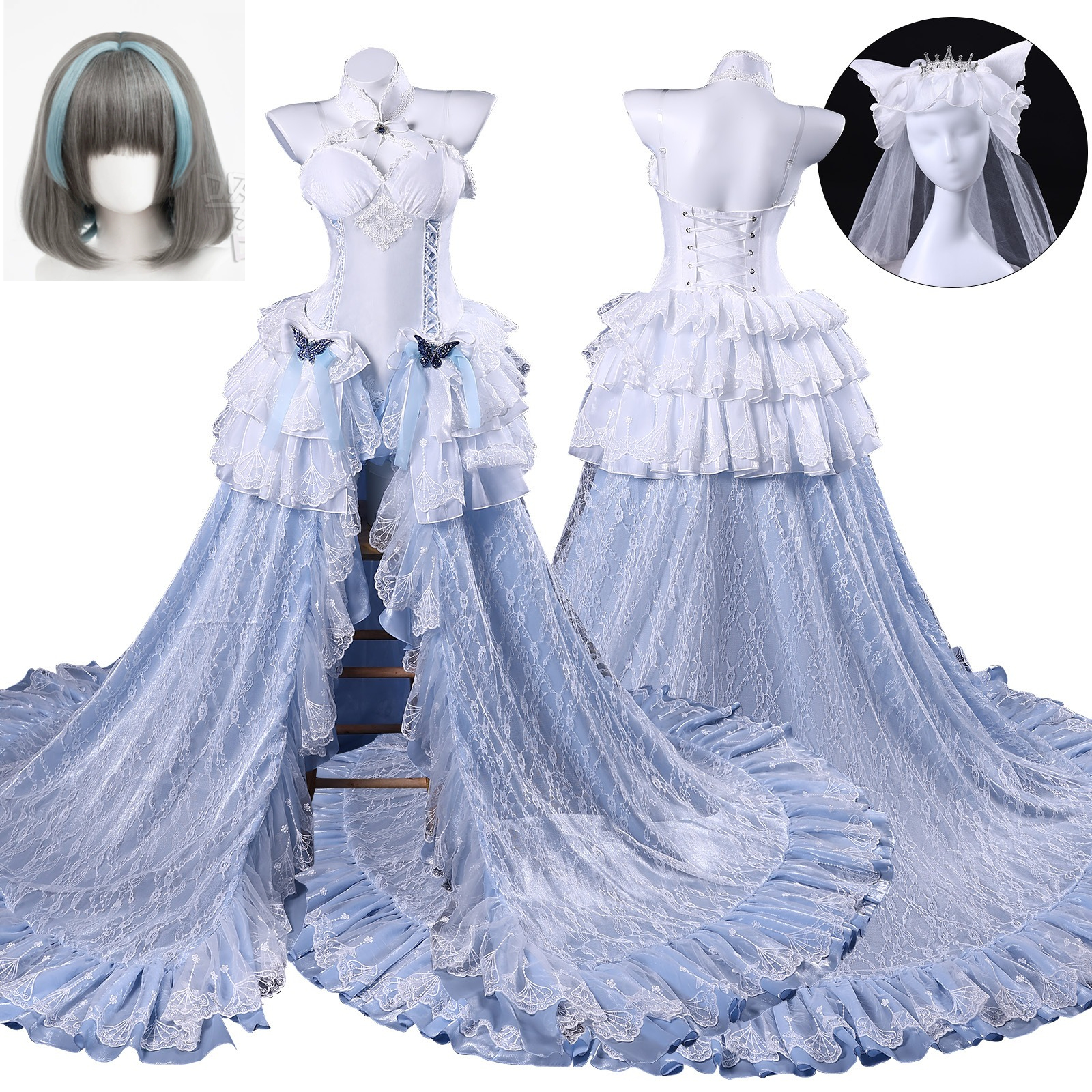 Cosplay Wig Colored - Cheshire Cosplay Costume Game Azur Lane