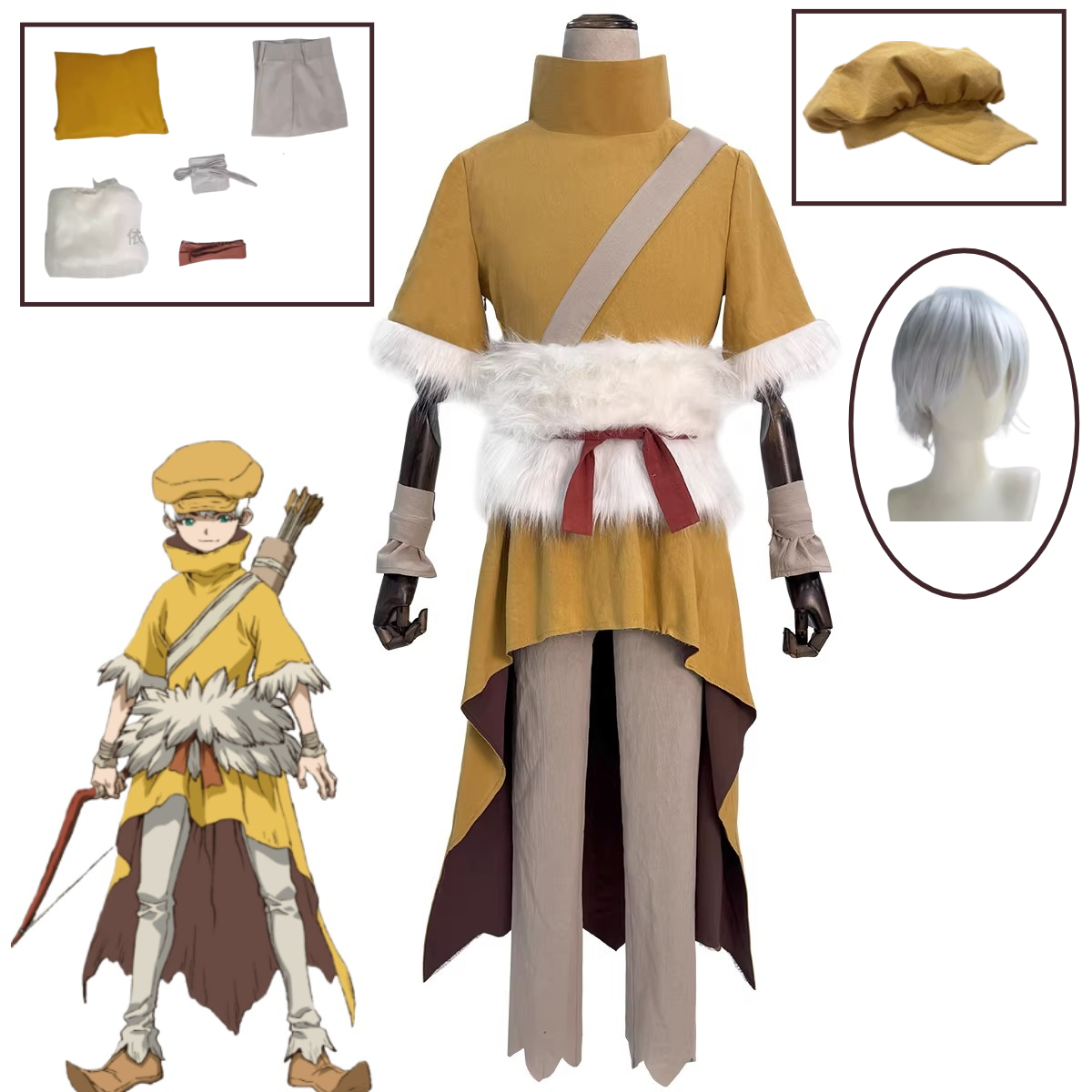 Dr. STONE Cosplay Costume Five - Cosplay Wig Colored recensie en prijs
