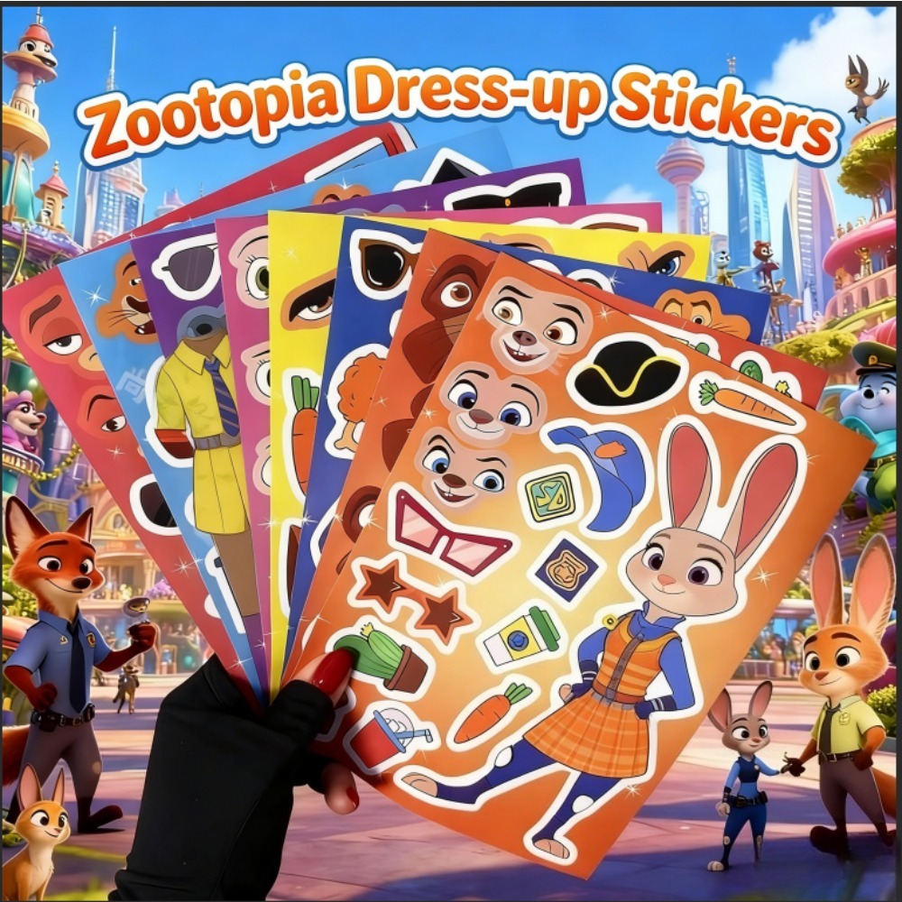 8pcs Zootopia Dress-Up Sticker - Anime Merchandise Dress recensie en prijs
