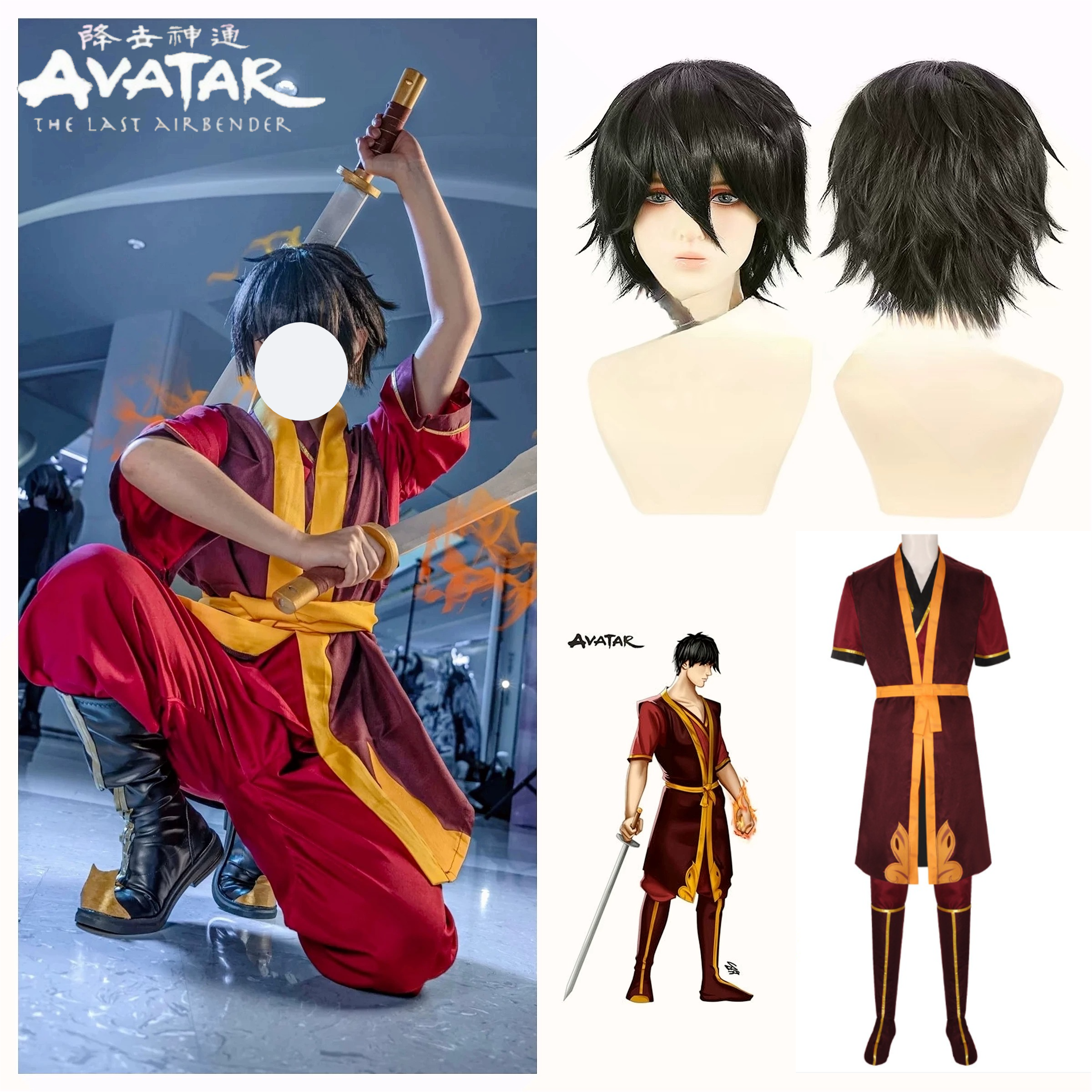 Zuko Cosplay Costume Avatar Th - Cosplay Wig Colored recensie en prijs